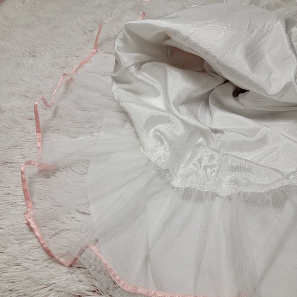 🩷❤️ B. Darlin - Retro White Dress with Pink Trim and Tule - Size S - Picture 7 of 7